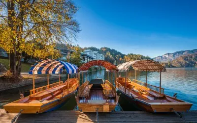 Les bateaux de Bled Pletna