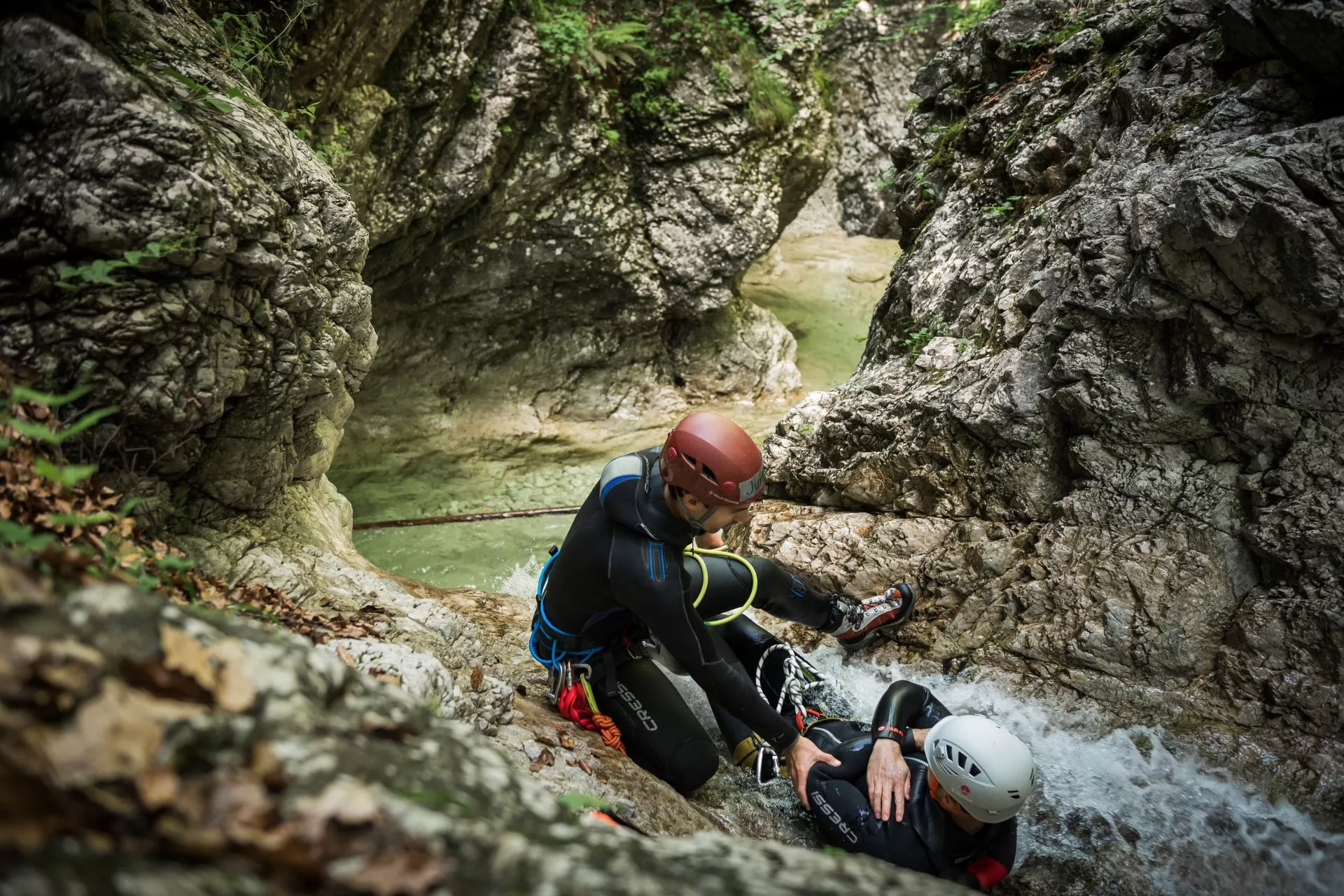 Canyoning with our guide scaled