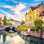 Ljubljana colorée et la rivière Ljubljanica