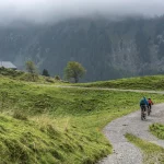 Couple on Pokljuka cycling route