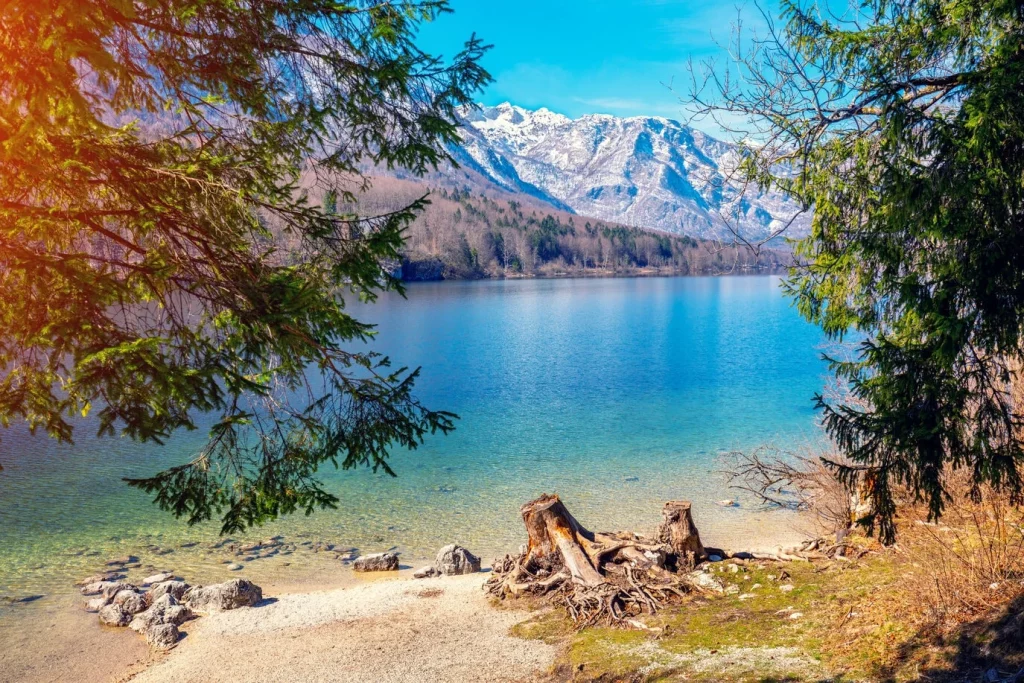 El lago Bohinj en primavera x